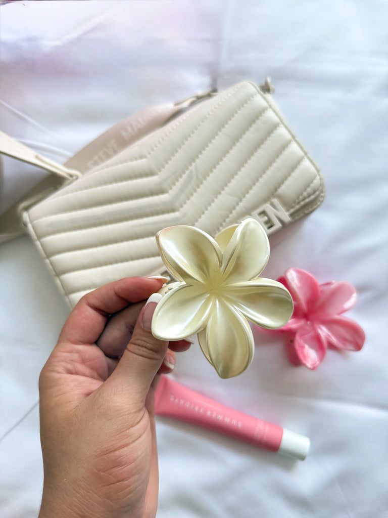 HAIR CLIP FLOWER - PINZA CREMA