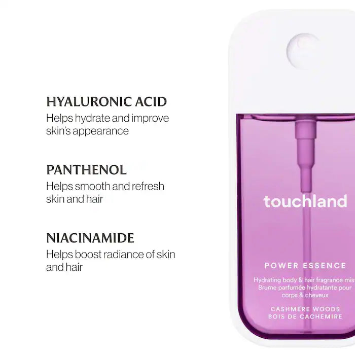 Bruma aromática Touchland Cashmere Woods Power Essence para cuerpo y cabello - Touchland
