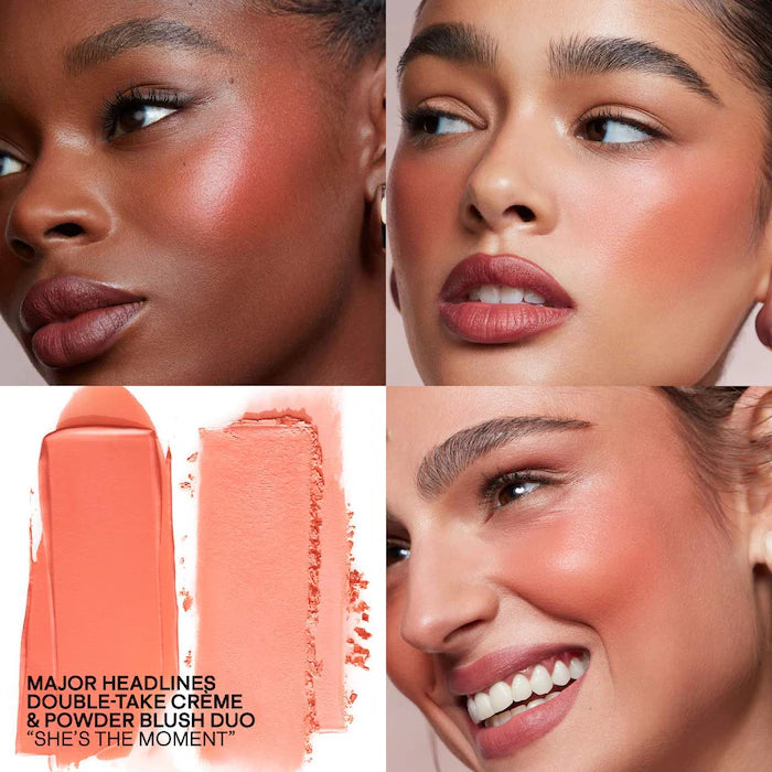 Rubor Major Headlines Double-Take Crème & Powder Blush Duo She Is The Moment - PATRICK TA