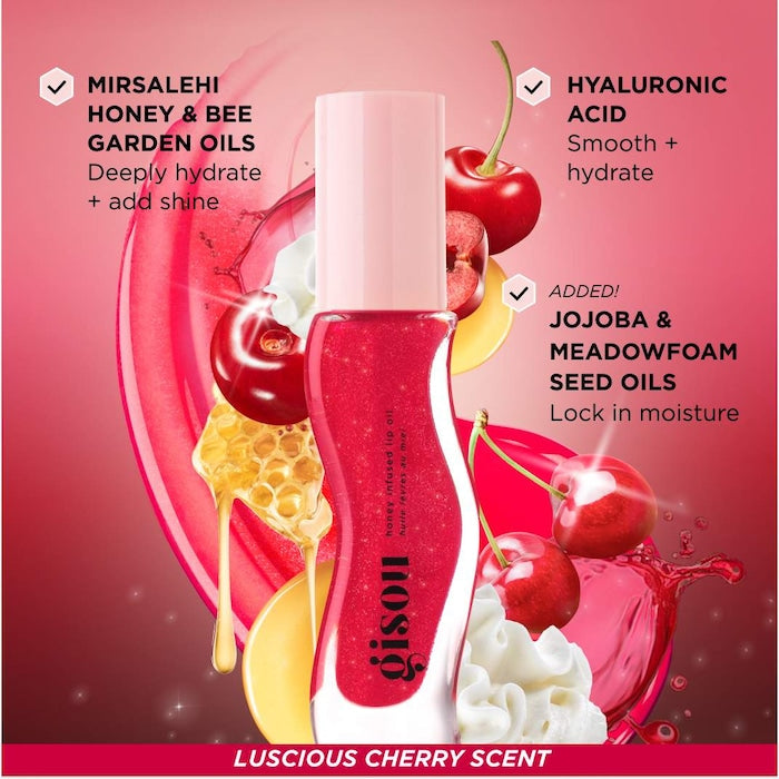 Cherry On The Cake Honey Infused Hydrating Lip Oil - Gisou