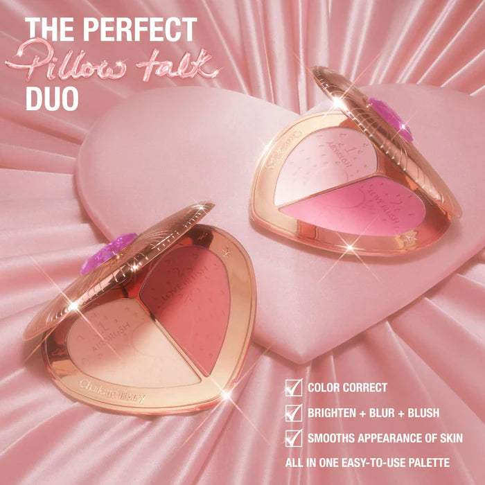 Charlotte Tilbury  Pillow Talk Beauty Soulmates Airbrush Flawless Finish Brightening and Blush Powder Palette