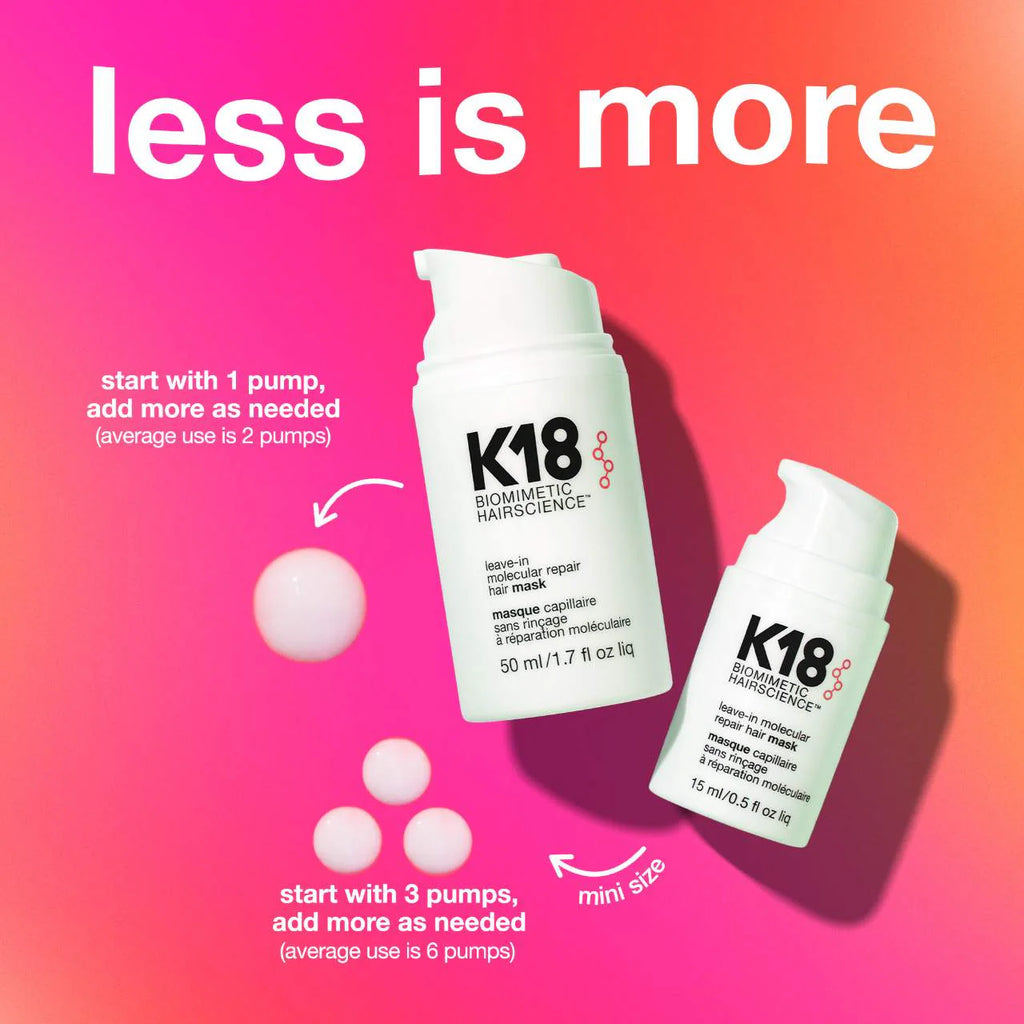 K18 - Mascarilla Capilar Reparadora Molecular sin Enjuague (15 ml)