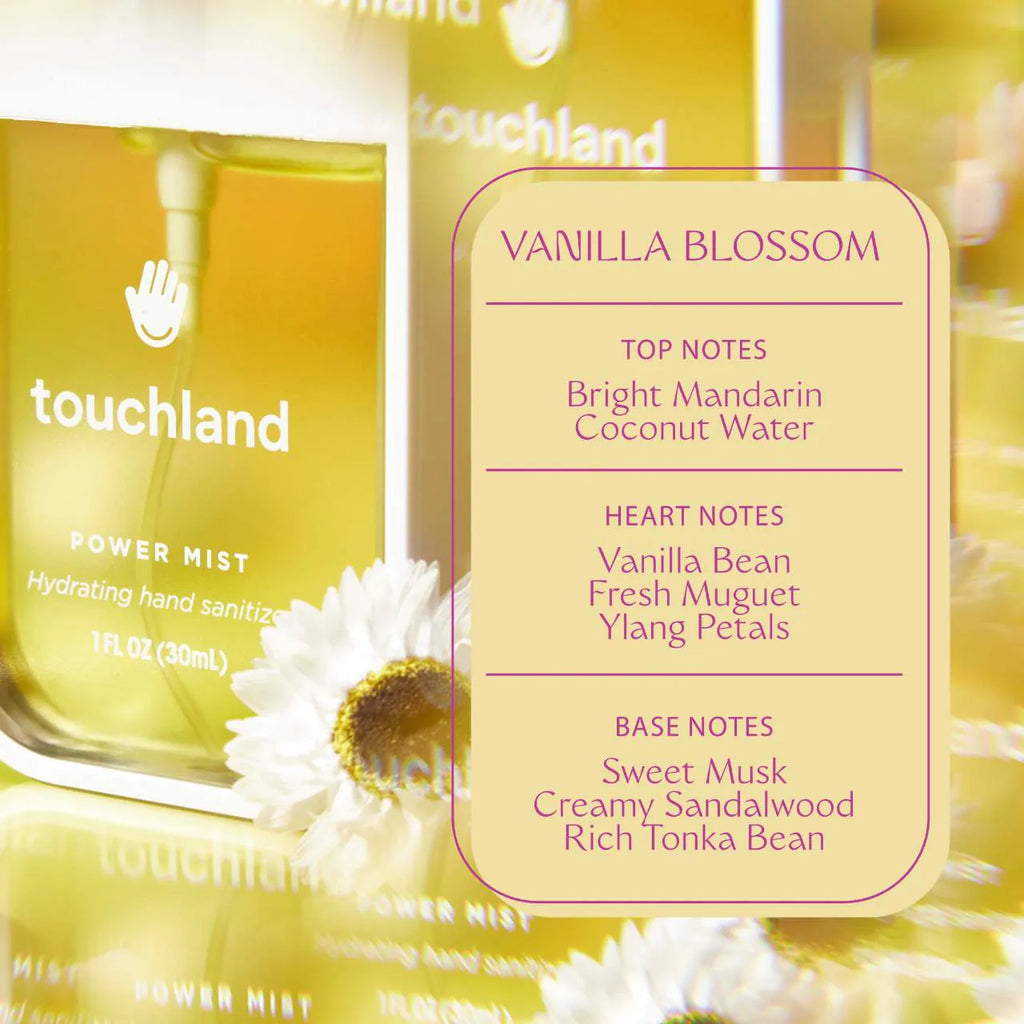 Antibacterial Vanilla Blossom Power Mist Hydrating Hand Sanitizer - Touchland