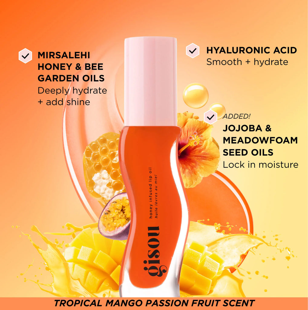Honey Infused Hydrating Lip Oil  Mango Passion Punch - GISOU